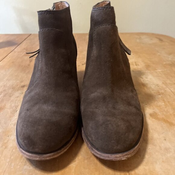 Madewell Janice Side Zip Booties Boots Size 10 Leather Brown F5076 2in Heel - Picture 4 of 14